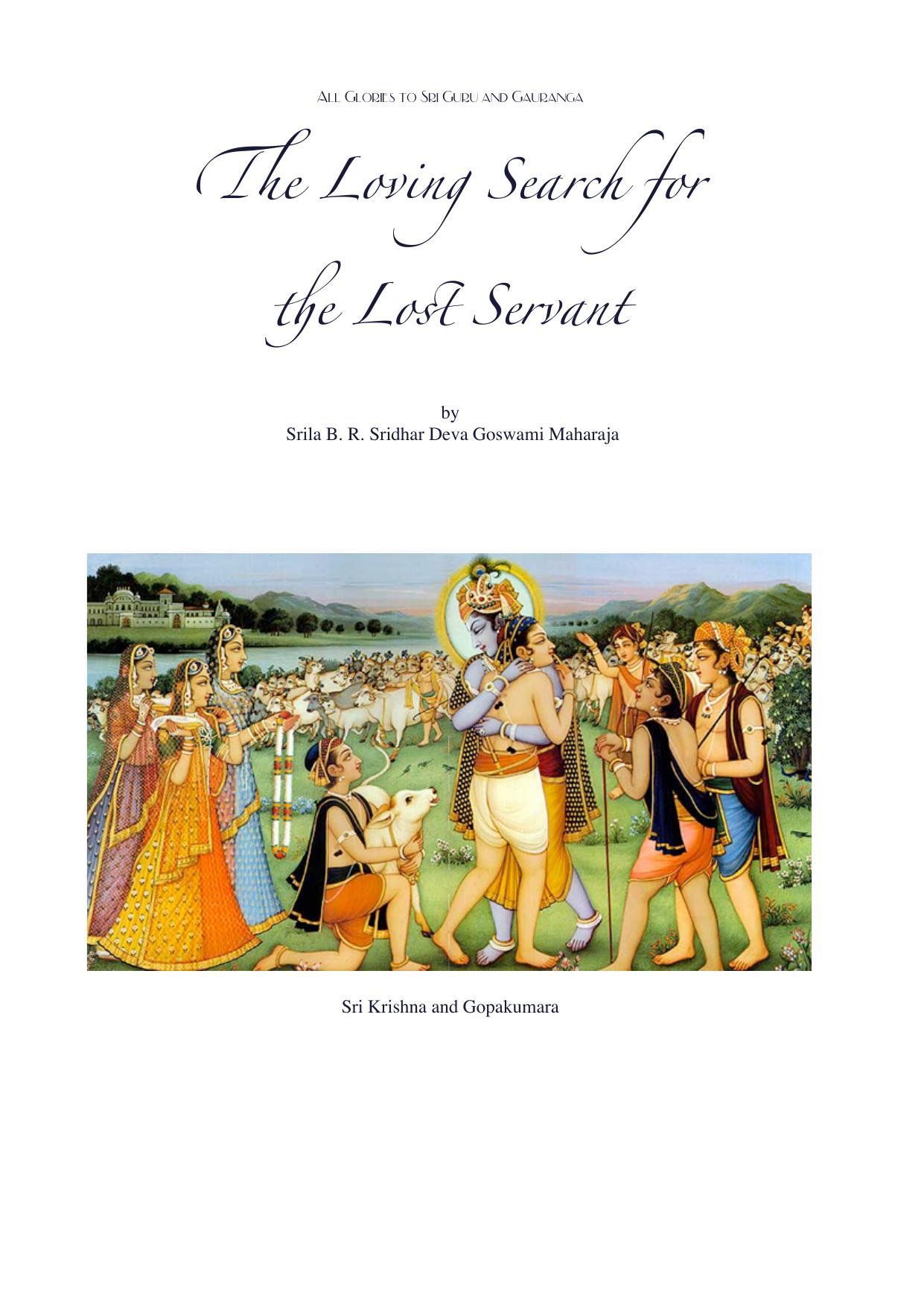 The Loving Search for the Lost Servant cover